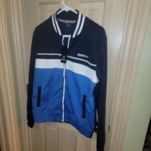 NWT Mens Sz M Ben Sherman Zip Up Jacket Blue White